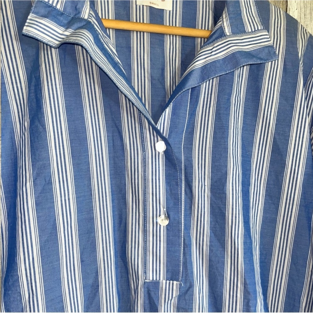 Fate Poplin Blue Stiped Oversized Blouse - Picture 3 of 7